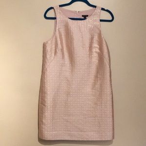 Ann Taylor sleeveless blush and gold dress